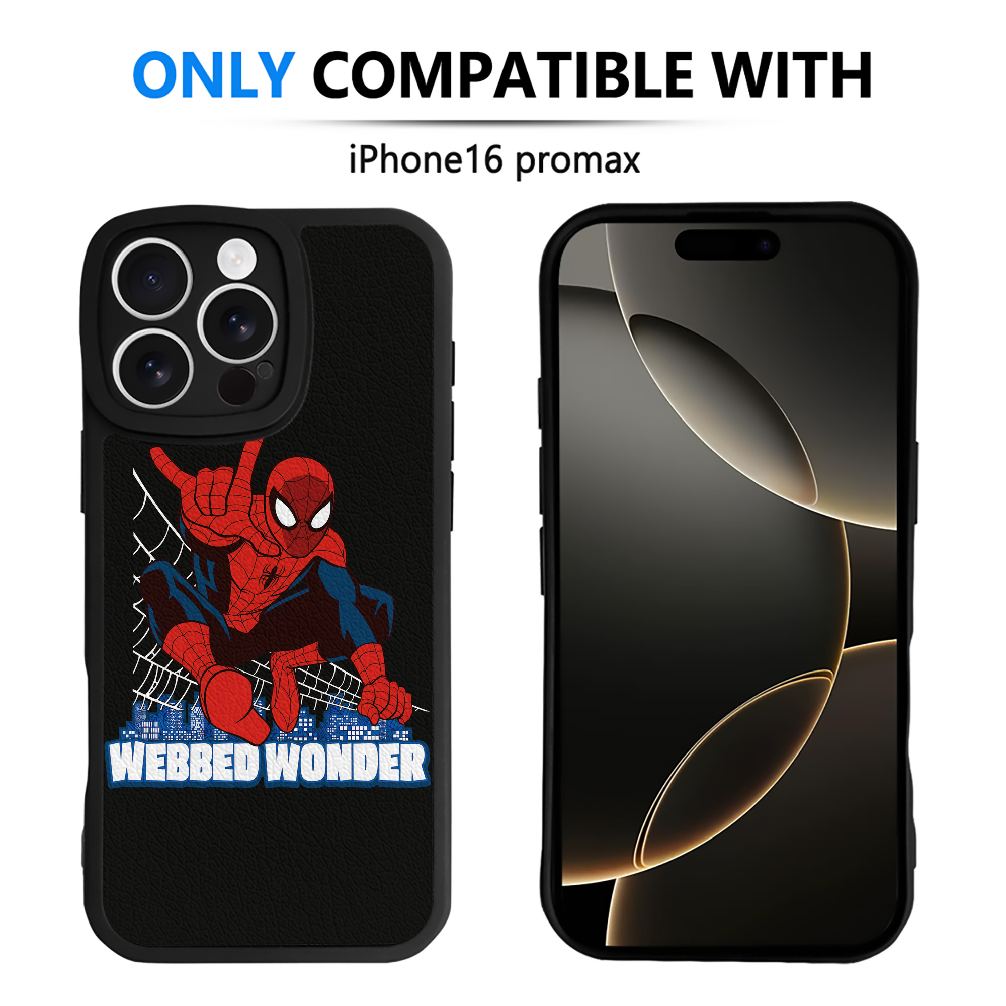 （画像用） Spider Man スパイダーマン 【iPhone 16シリーズ対応】シリコンスマホケース（レザー調） 材質：シリコン